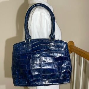 Sobek gorgeous, shiny cobalt blue crocodile leather bag